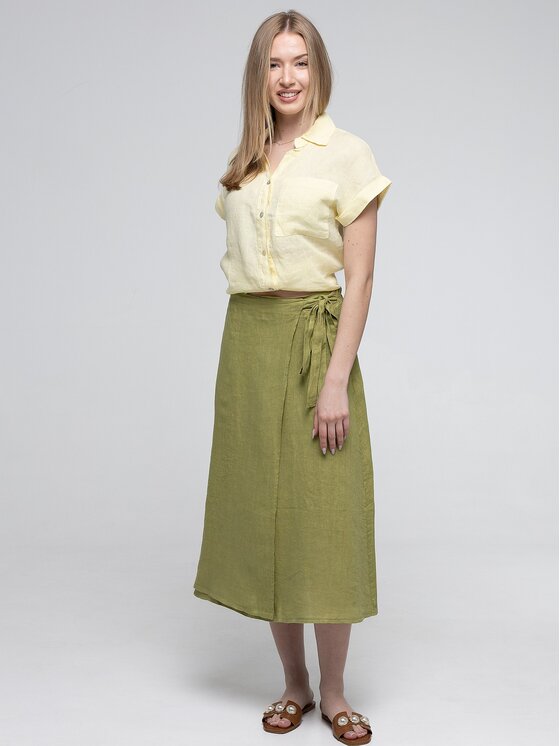 Perso Perso Maxi sukňa JPE266810F Svetlo zelená Regular Fit