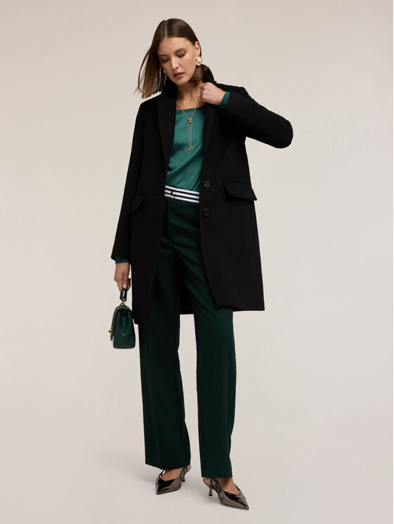 Motivi Motivi Cappotto 0098Q000619N033 Nero Regular Fit