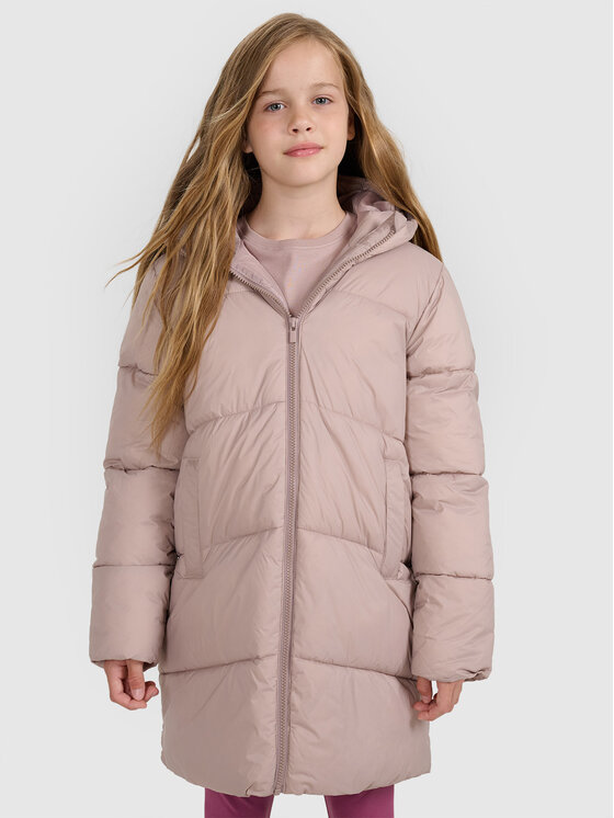 4F 4F Kurtka puchowa OUTERWEAR Brązowy jasny Regular Fit