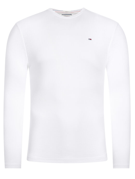 Tommy Jeans Tommy Jeans Longsleeve DM0DM04409 Biały Slim Fit
