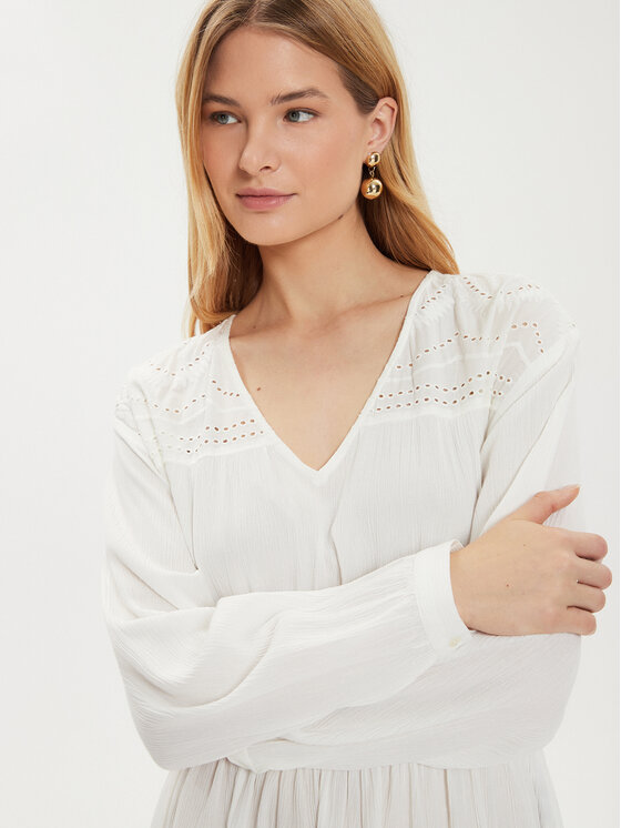 Vila Vila Poletna obleka Mesa 14092006 Écru Loose Fit
