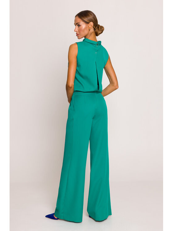 Made of Emotion Made of Emotion Kombinezon M382 Zielony Wide Leg