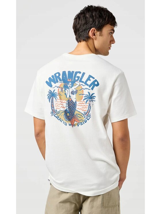 Wrangler Wrangler T-shirt Realxed Tee Bianco Relaxed Fit