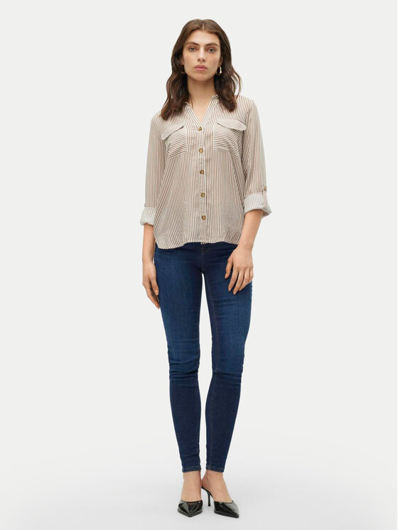 Vero Moda Vero Moda Koszula Bumpy 10275283 Beżowy Regular Fit