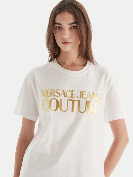 Versace Jeans Couture Versace Jeans Couture T-shirt 79GAHT05 CJ00T Bijela Regular Fit