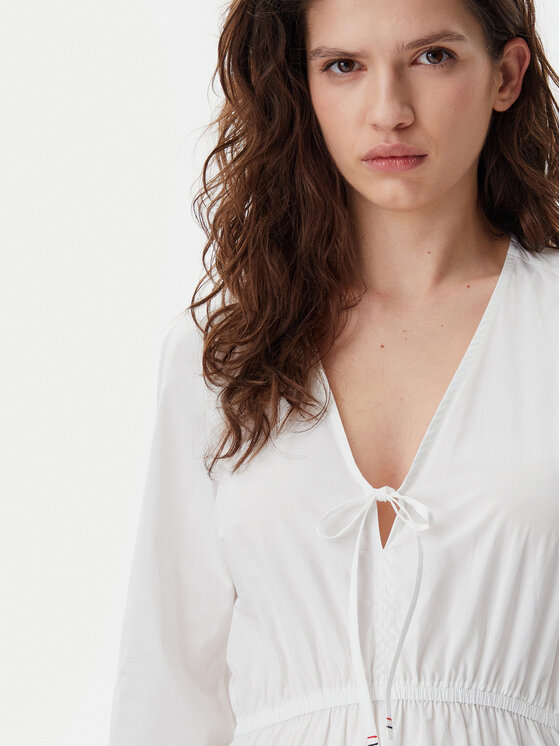 Tommy Jeans Tommy Jeans Rochie de vară DW0DW20341 Écru Regular Fit