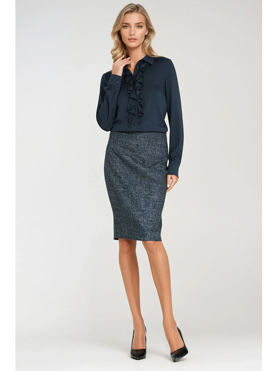 NIFE NIFE Halenka B202 Tmavomodrá Fitted Fit