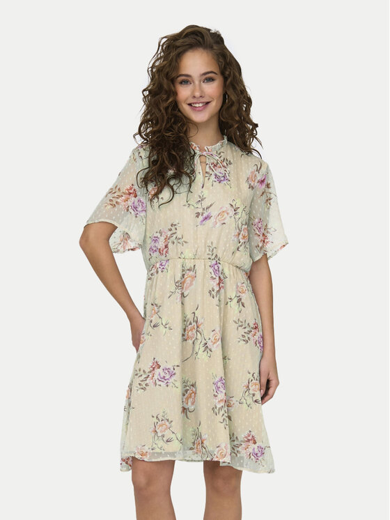ONLY ONLY Vsakodnevna obleka Aida 15319705 Écru Regular Fit