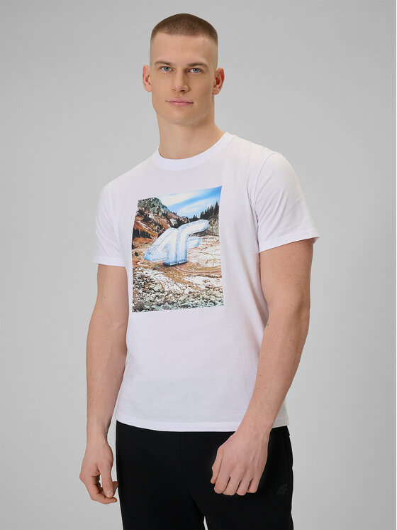 4F 4F T-Shirt WINTER CODE Biały Regular Fit