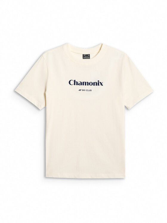 4F 4F T-Shirt SUMMIT BLISS Kremowy Loose Fit