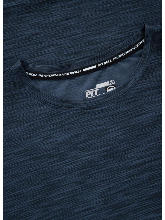 PITBULL PITBULL T-Shirt Casual Sport Small Logo Granatowy Regular Fit