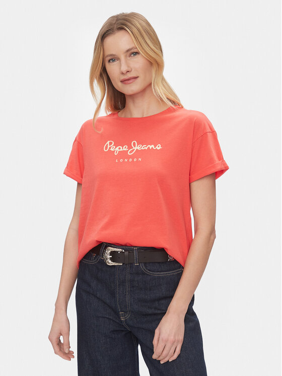 Pepe Jeans T-shirt Helga PL505761 Rosso Regular Fit, taglia : L
