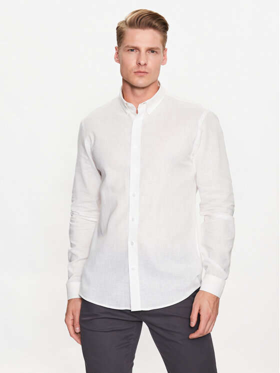 lindbergh chemise 30-203344 blanc slim fit