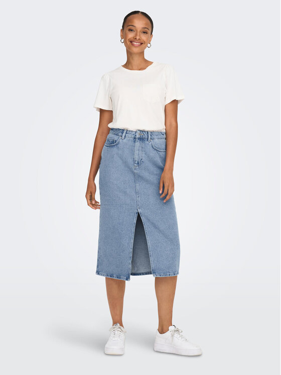ONLY ONLY Spódnica jeansowa Bianca 15319268 Niebieski Regular Fit
