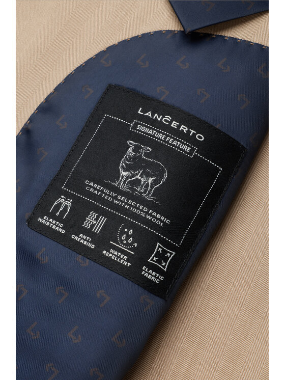 Lancerto Lancerto Garnitur Logrono GA073126000025 Beżowy Slim Fit