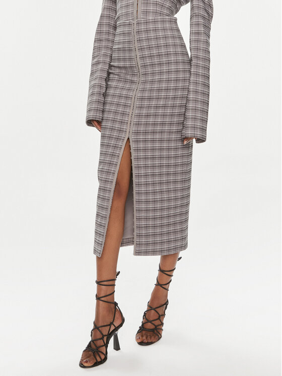 ROTATE Puzdrová sukňa 1122772947 Sivá Slim Fit