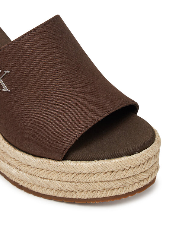 Calvin Klein Calvin Klein Klapki Wedge Rope Slide Mg YW0YW01699 Brązowy
