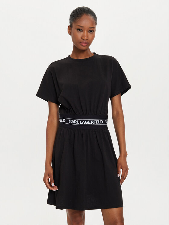 KARL LAGERFELD KARL LAGERFELD Vsakodnevna obleka 245W1351 Črna Regular Fit