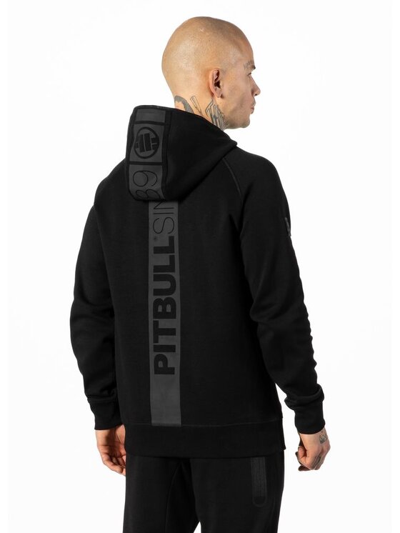 PITBULL PITBULL Bluza Bluza z kapturem Stafford S Czarny Regular Fit