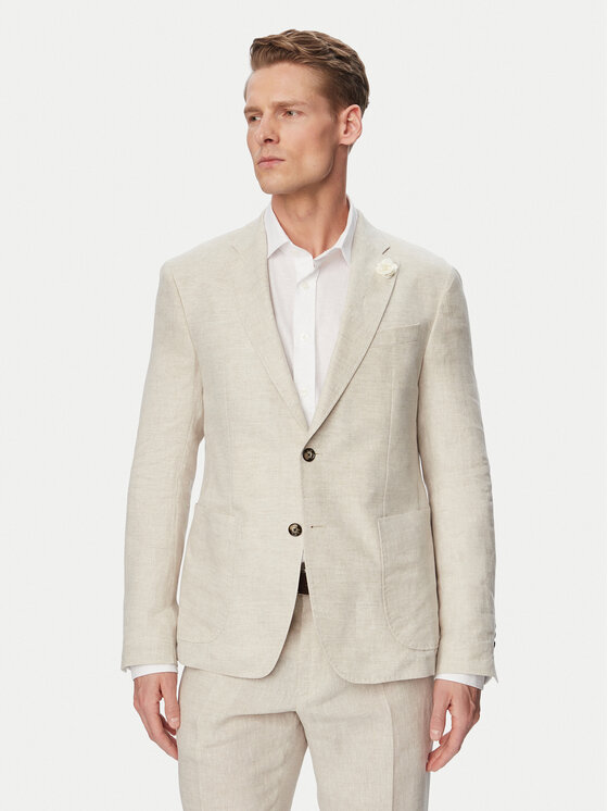 JOOP! JOOP! Sako Hoverest 30102592 Světle béžová Slim Fit
