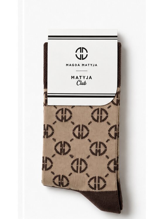 Magda Matyja Magda Matyja Skarpety długie LOGO SOCKS Brązowy
