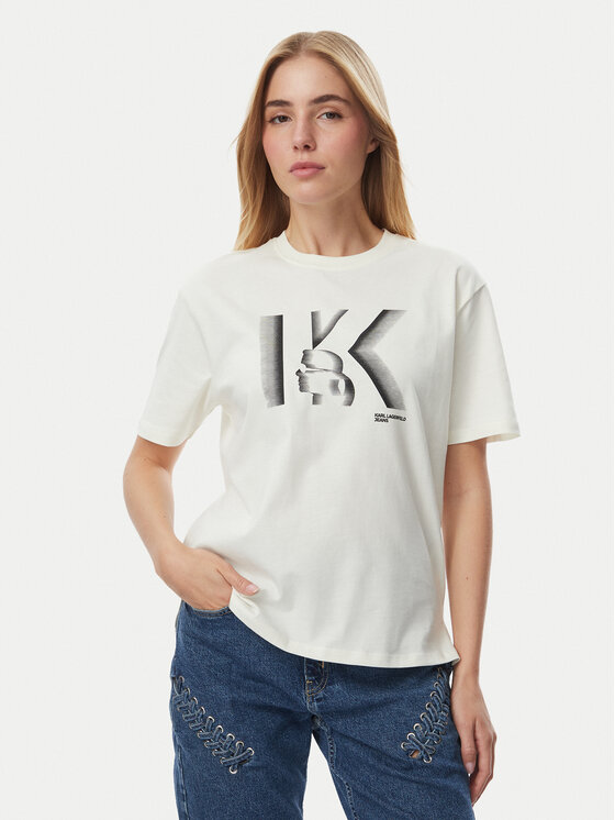 KARL LAGERFELD KARL LAGERFELD T-shirt B4W17003 Crema Regular Fit