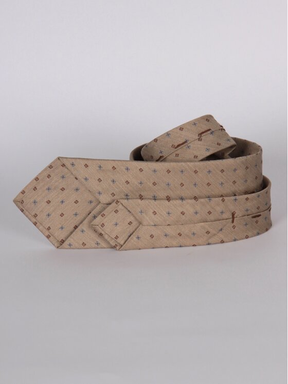 ELSNER ELSNER Γραβάτα SIX FOLD Z JEDWABNEGO ŻAKARDU A5866 Μπεζ