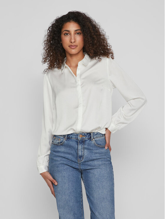 Vila Vila Cămașă 14063320 Alb Regular Fit