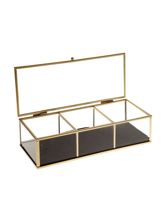 MIAhome MIAhome Szkatułka na biżuterię szklana Box 25 cm Złoty