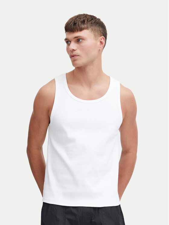 Solid Tank top 21108248 Biela Regular Fit