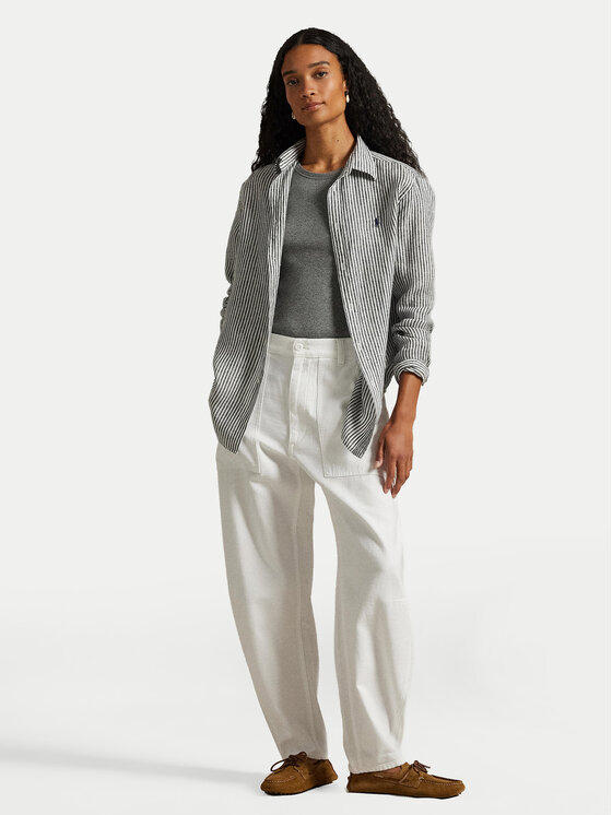 Polo Ralph Lauren Polo Ralph Lauren Medžiaginės kelnės 211A93147001 Balta Relaxed Fit