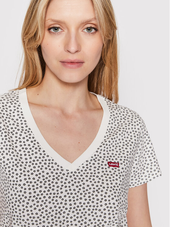 T-shirt Perfect V-Neck 85341-0034 Bianco Regular