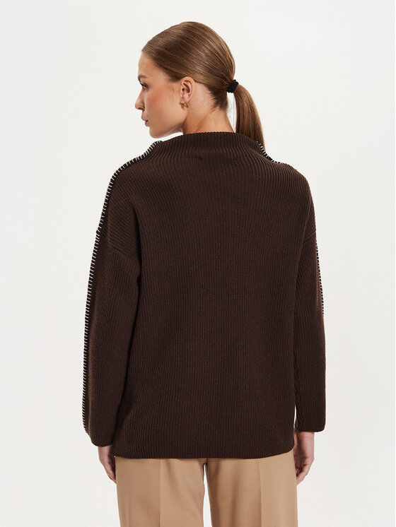 Max Mara Leisure Max Mara Leisure Sweter Fanfara 2426366178600 Brązowy Regular Fit