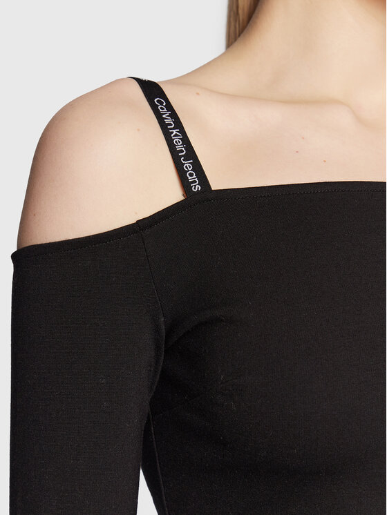Calvin Klein Jeans Calvin Klein Jeans Bluzka J20J220294 Czarny Cropped Fit
