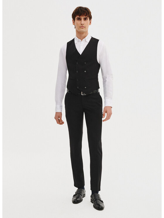 Pako Lorente Pako Lorente Kamizelka P25SF-8X-005 Czarny Slim Fit