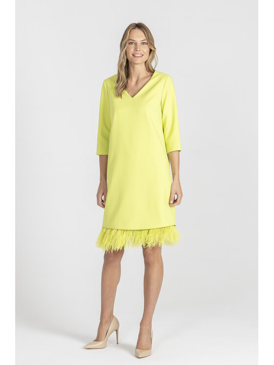 Deni Cler Milano Deni Cler Milano Sukienka elegancka W-DC-3398-E5-L4-42-1 Zielony Regular Fit