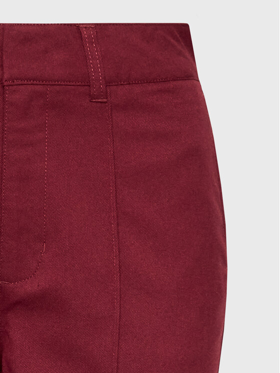 Brixton Brixton Hlače iz tkanine Retro 04293 Bordo rdeča Regular Fit