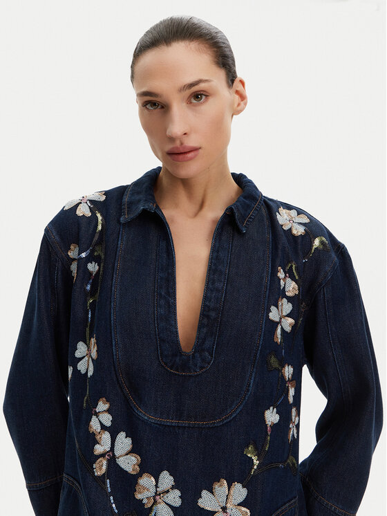 Munthe Munthe Sukienka codzienna Fiva 251130825110 Granatowy Loose Fit