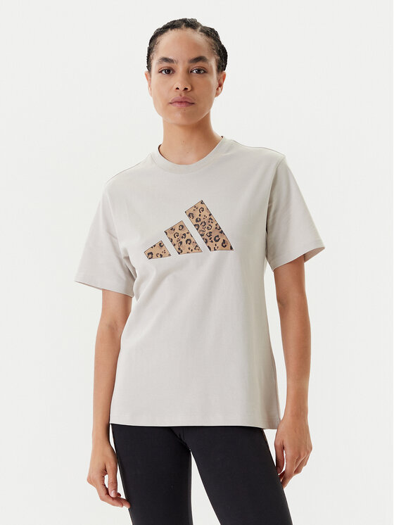 adidas adidas T-Shirt Animal Graphic JM4423 Beżowy Regular Fit