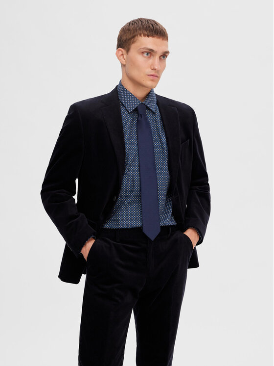 Cravatta Uomo Selected In Seta Blu Navy