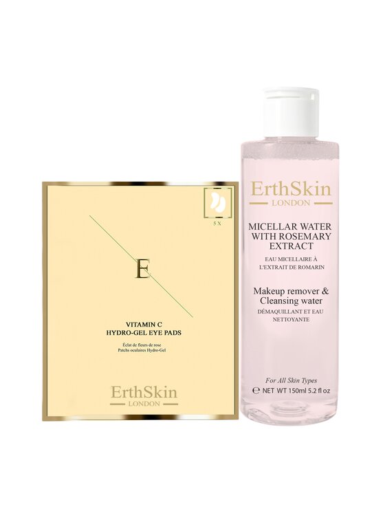 Erthskin London Erthskin London Hydrożelowe płatki pod oczy z witaminą C + woda micelarna z ekstraktem z rozmarynu Płyn micelarny