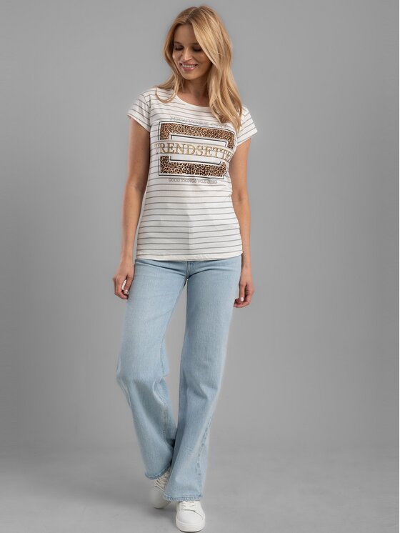Perso Perso Tričko TCE91C0040F Sivá Regular Fit