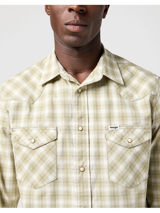 Wrangler Wrangler Camicia Western Shirt Verde Regular Fit