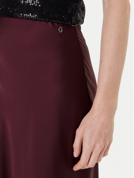 Guess Guess Spódnica midi W5YD55 WF1T2 Bordowy Regular Fit