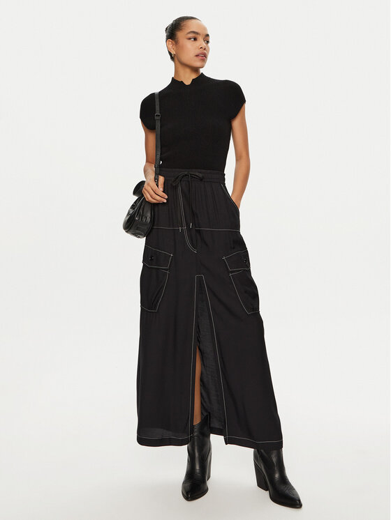 PINKO PINKO Fustă midi Gulp 103564 A1WU Negru Regular Fit