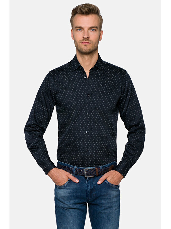 Lancerto Lancerto Koszula Arlette KO073120000008 Granatowy Regular Fit
