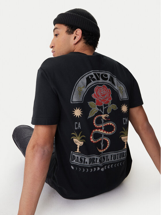RVCA RVCA T-Shirt Roses Poster EVYZT00281 Czarny Regular Fit