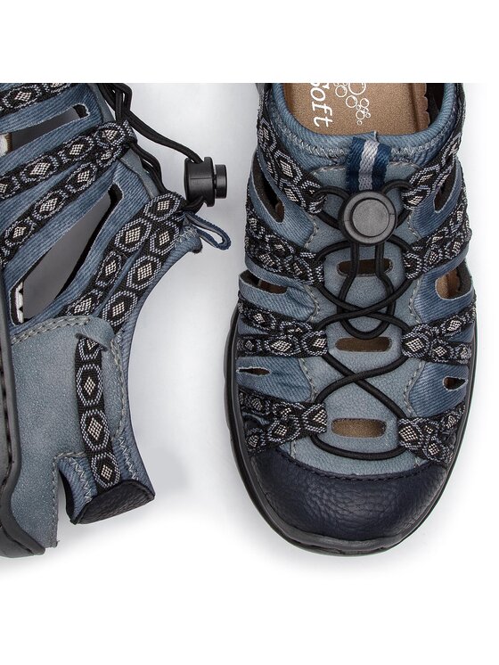 Rieker Sandales à Lanières Femme V7972 - Confortables Et Légères - Talon 4.4 Cm