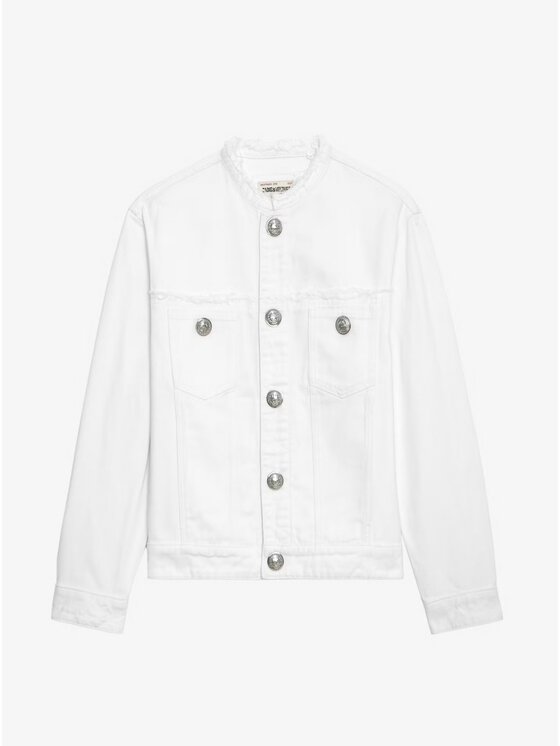 Zadig&Voltaire Zadig&Voltaire Kurtka jeansowa WWOW6423JUD Biały Close Fit