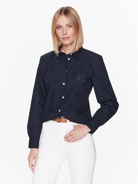 Tommy Hilfiger Tommy Hilfiger Marškiniai WW0WW38615 Tamsiai mėlyna Regular Fit